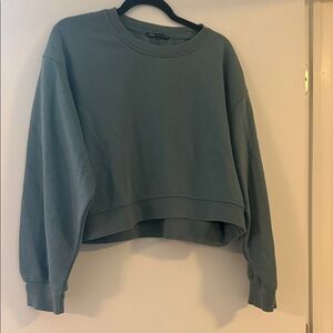 Women's Zara Green Cropped Crewneck Sweatshirt